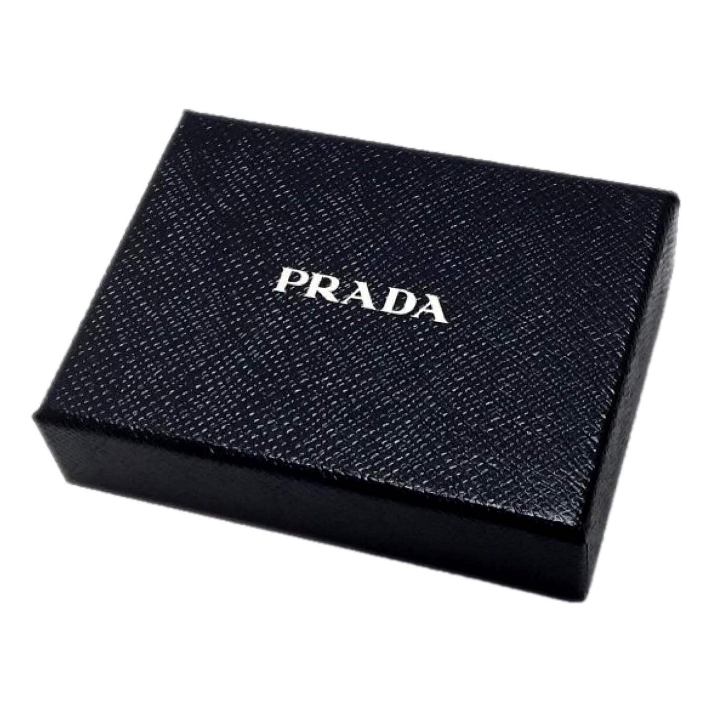 Prada Vitello Micro Grain Black Leather Triangle Logo Bifold Wallet