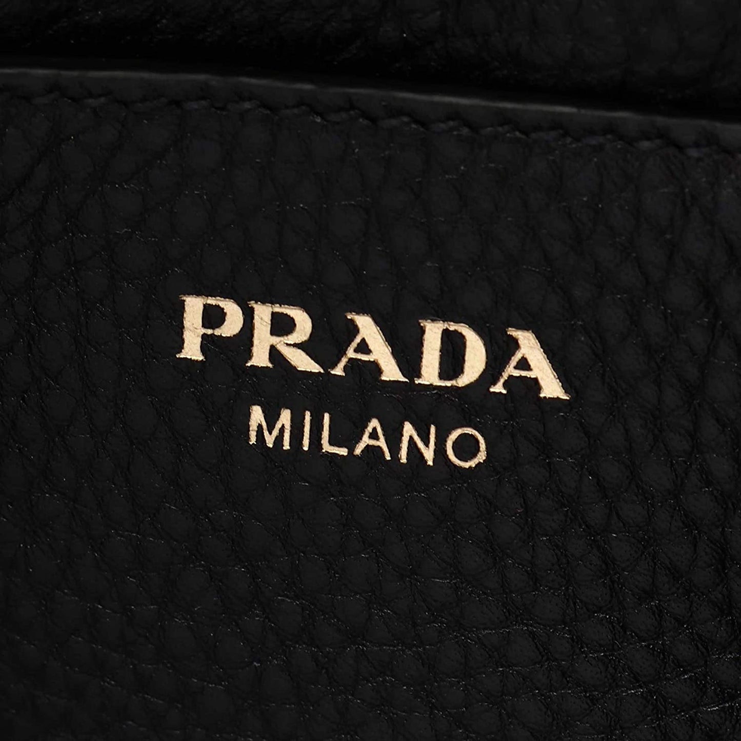 Prada Vitello Phenix Black Leather Flap Crossbody Bag