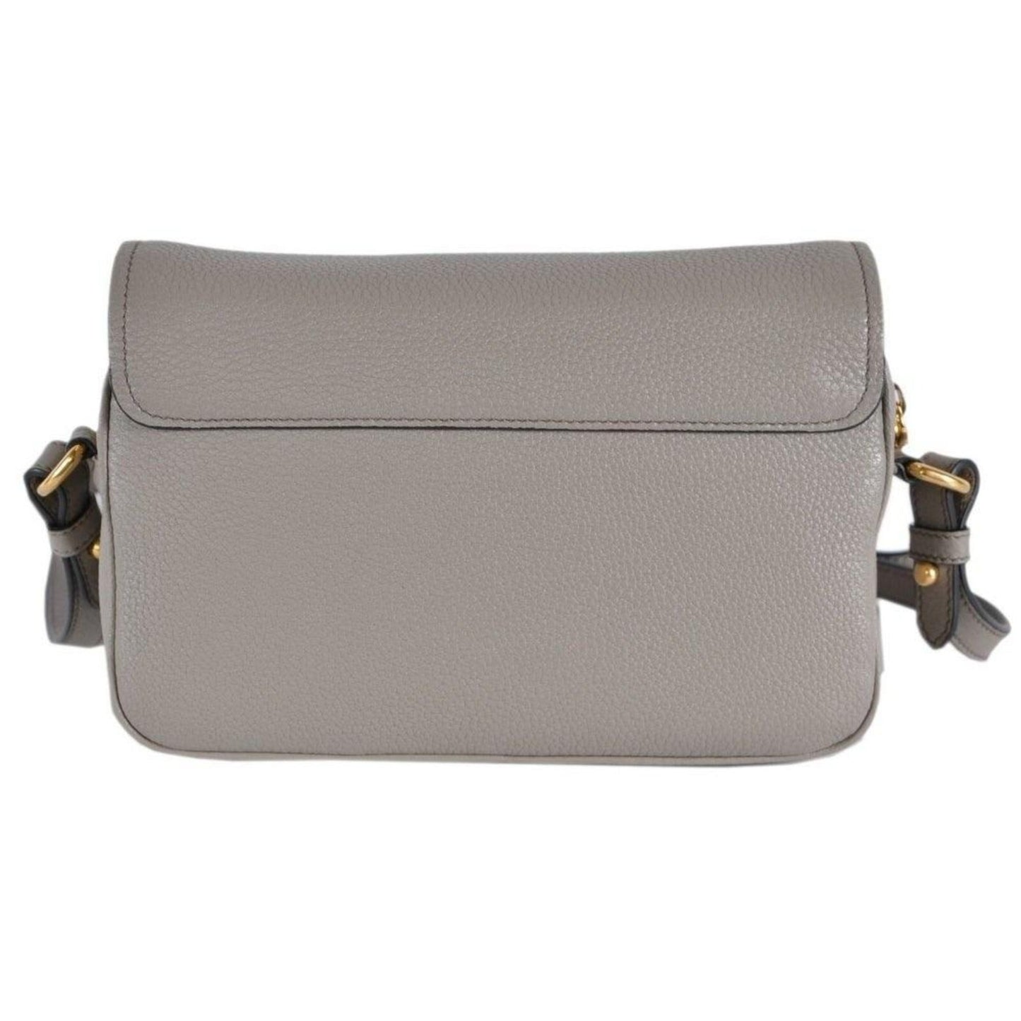 Prada Vitello Phenix Argilla Grey Leather Flap Crossbody Bag