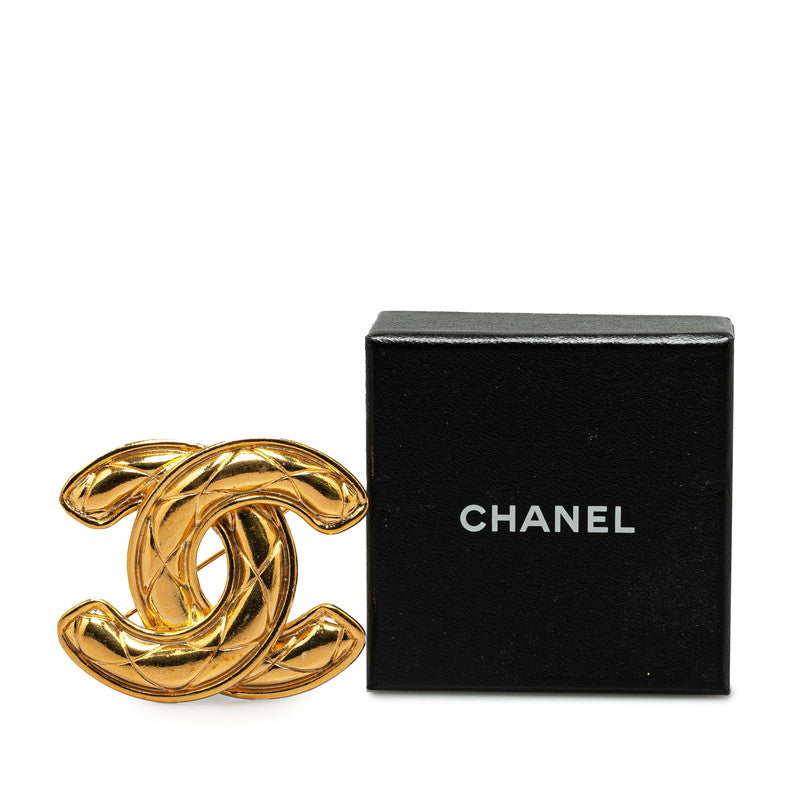 Chanel Vintage Coco Mark Brooch Gold Plated