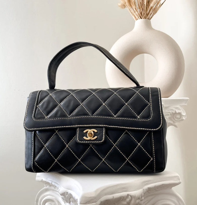 Chanel Wild Stitch Top Handle Flap Bag