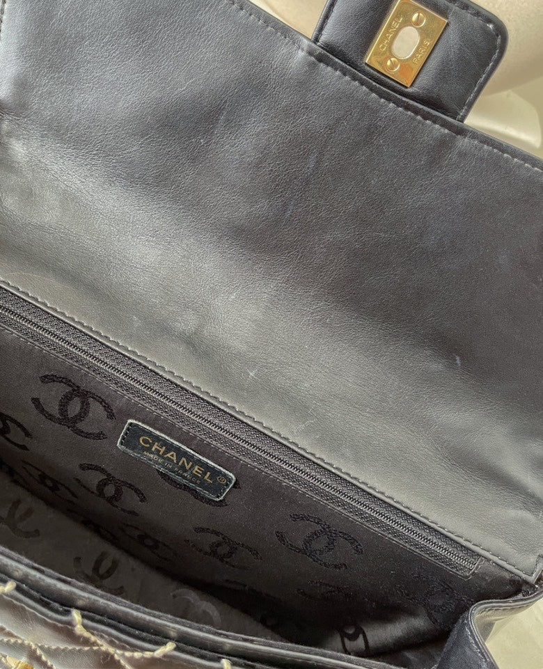 Chanel Wild Stitch Top Handle Flap Bag