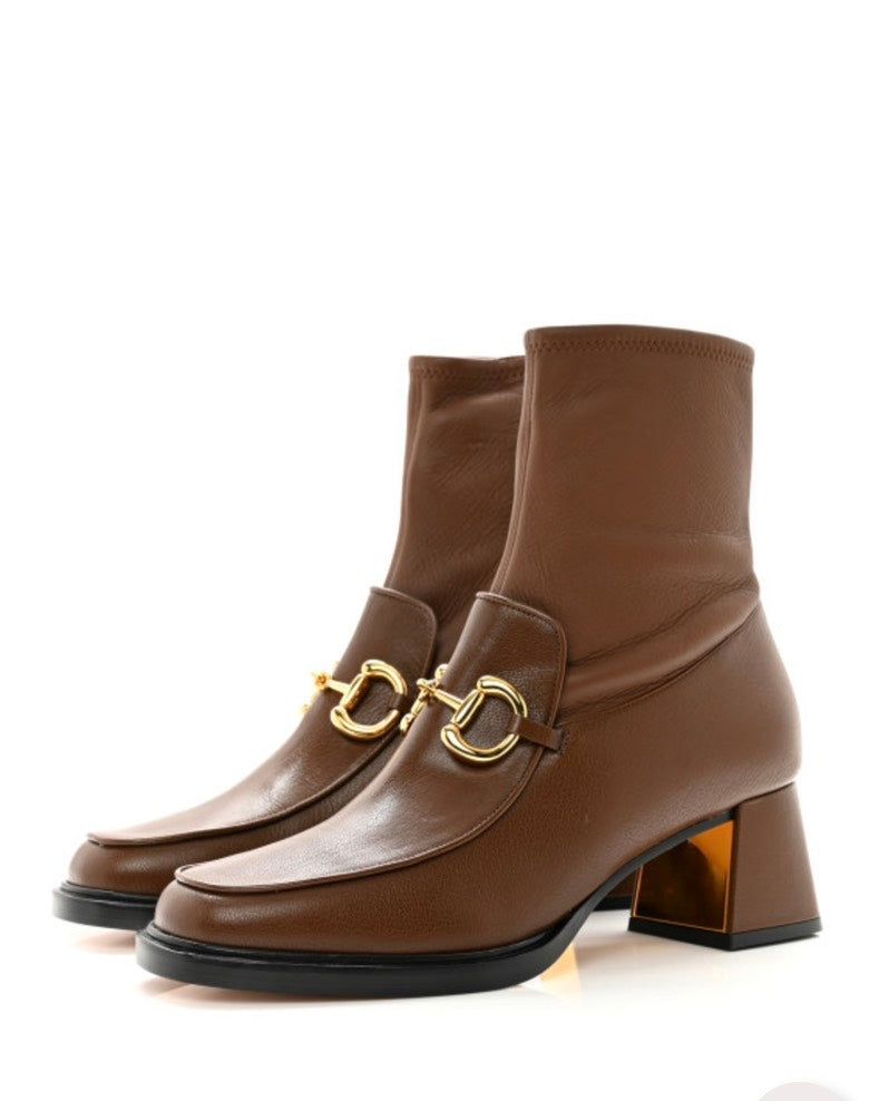 Gucci Brown MID HEEL ANKLE Boots Size
