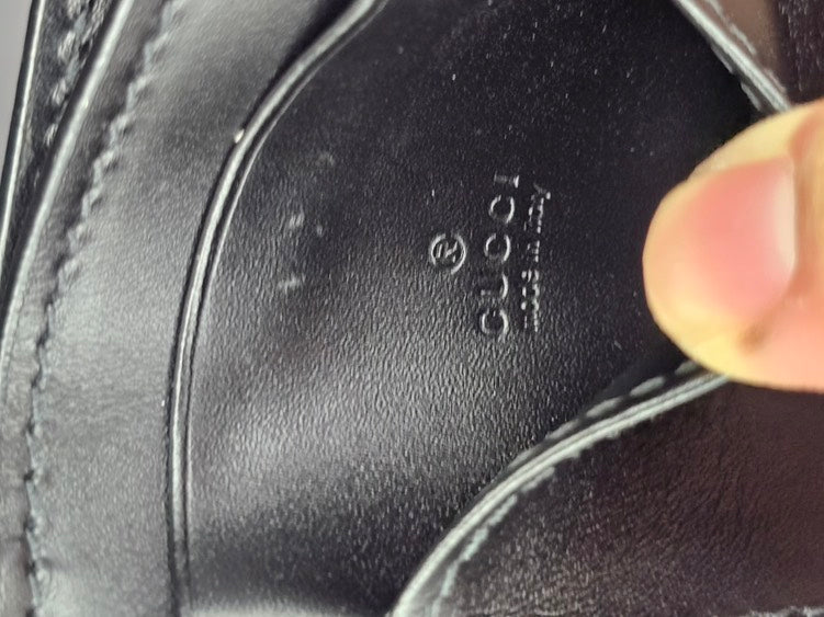 Gucci GG Black Leather Card/Coin Holder