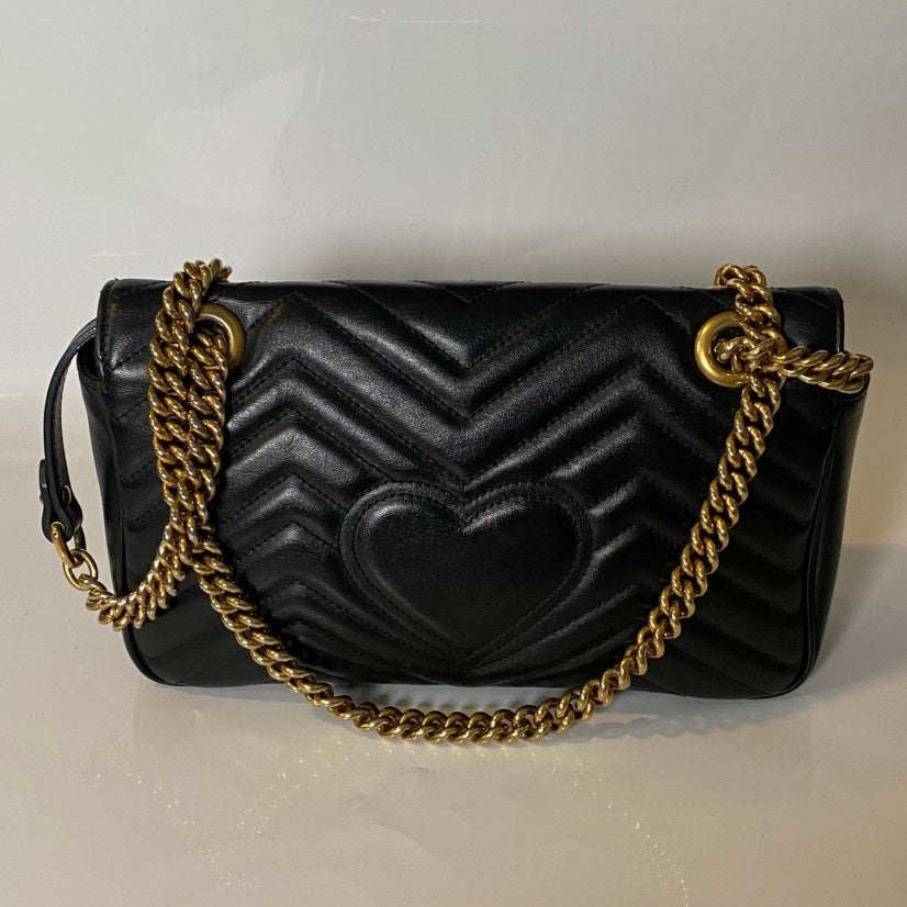 Gucci GG Marmont Black Leather Shoulder Bag