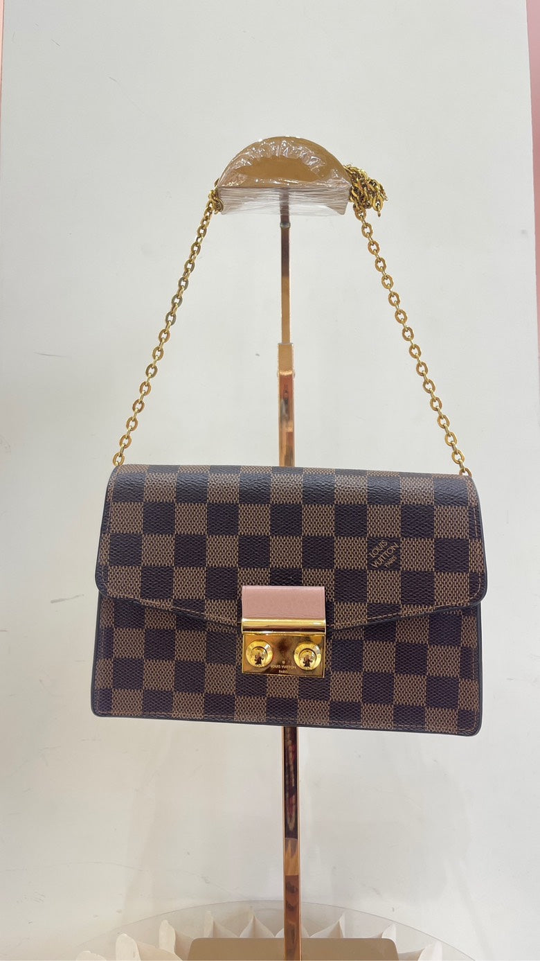 preloved lv damier pink flap bag
