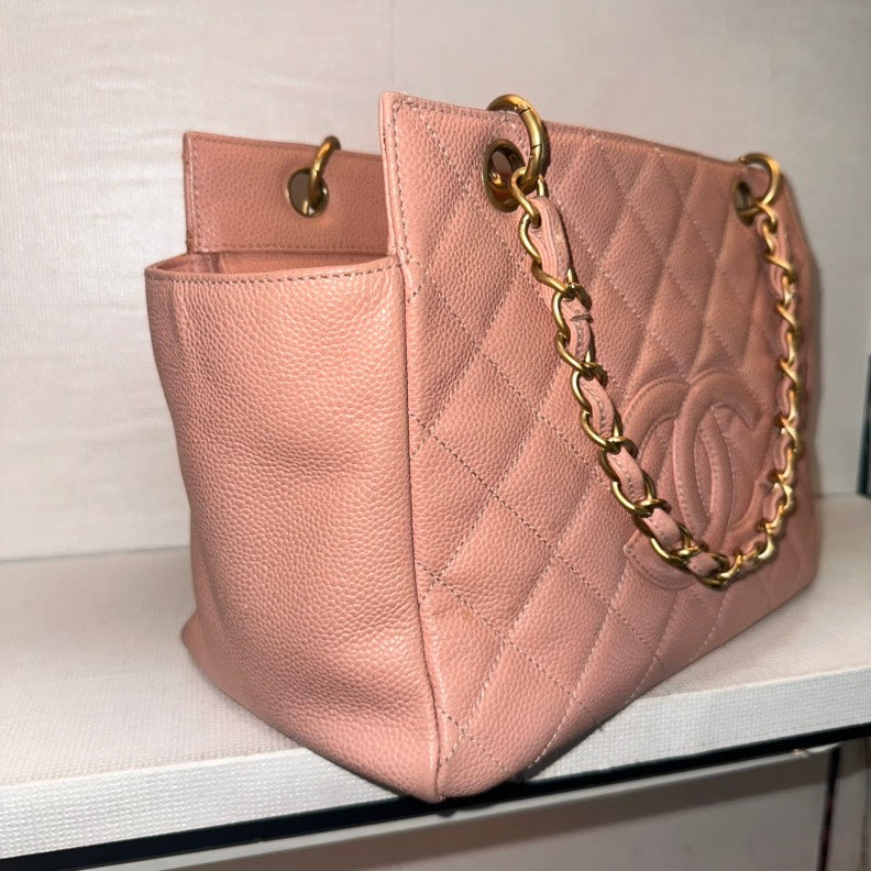 Chanel Caviar Leather Chain Tote Bag 2407n177