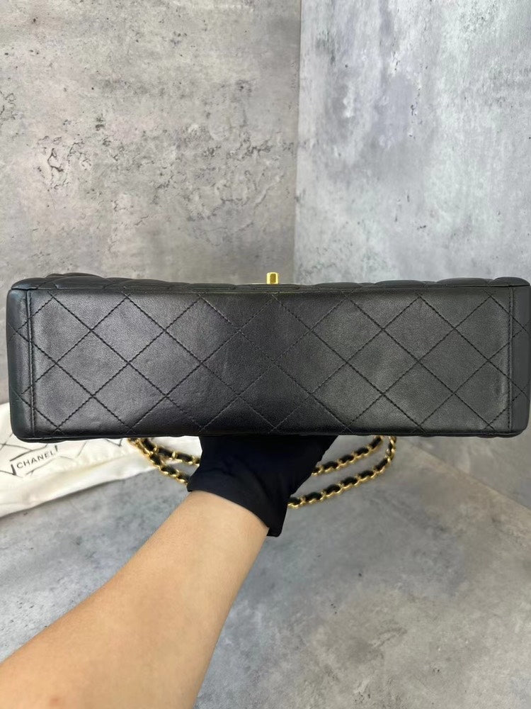 Chanel CF Maxi Lambskin Leather Black Bag