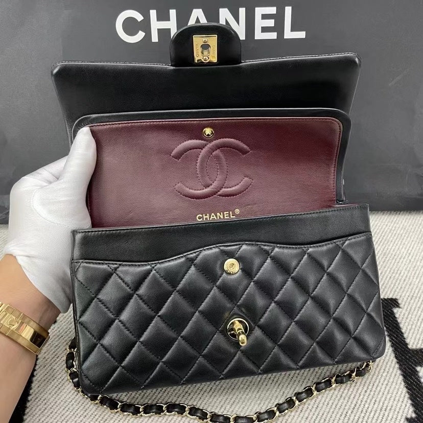 Chanel Cf Lambskin Size Medium Full Set (Sticker 14xxx)