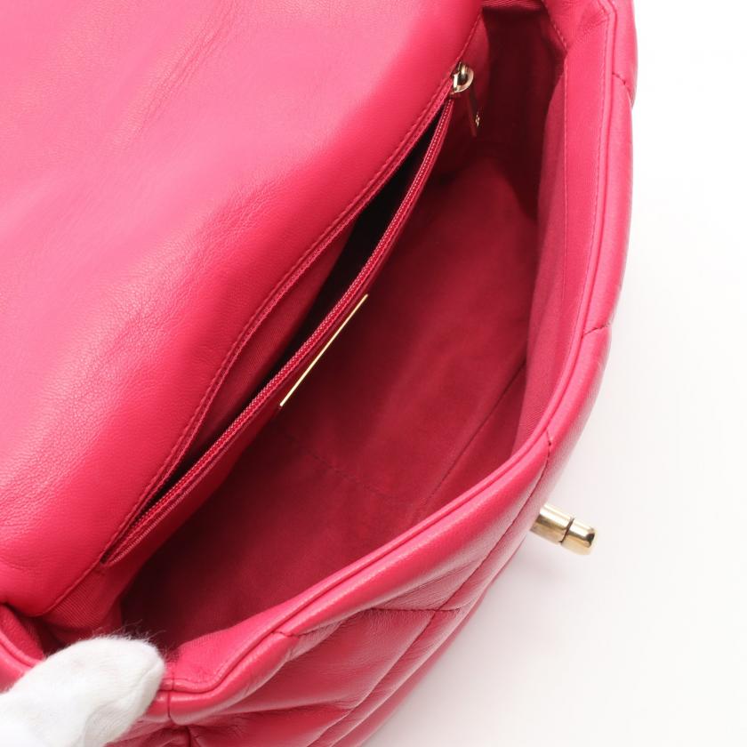Chanel 19 Dizeneuf Matelasse Chain Shoulder Bag Leather Pink Purple Combination Metal Fittings 2way 887361 - Condition Ab