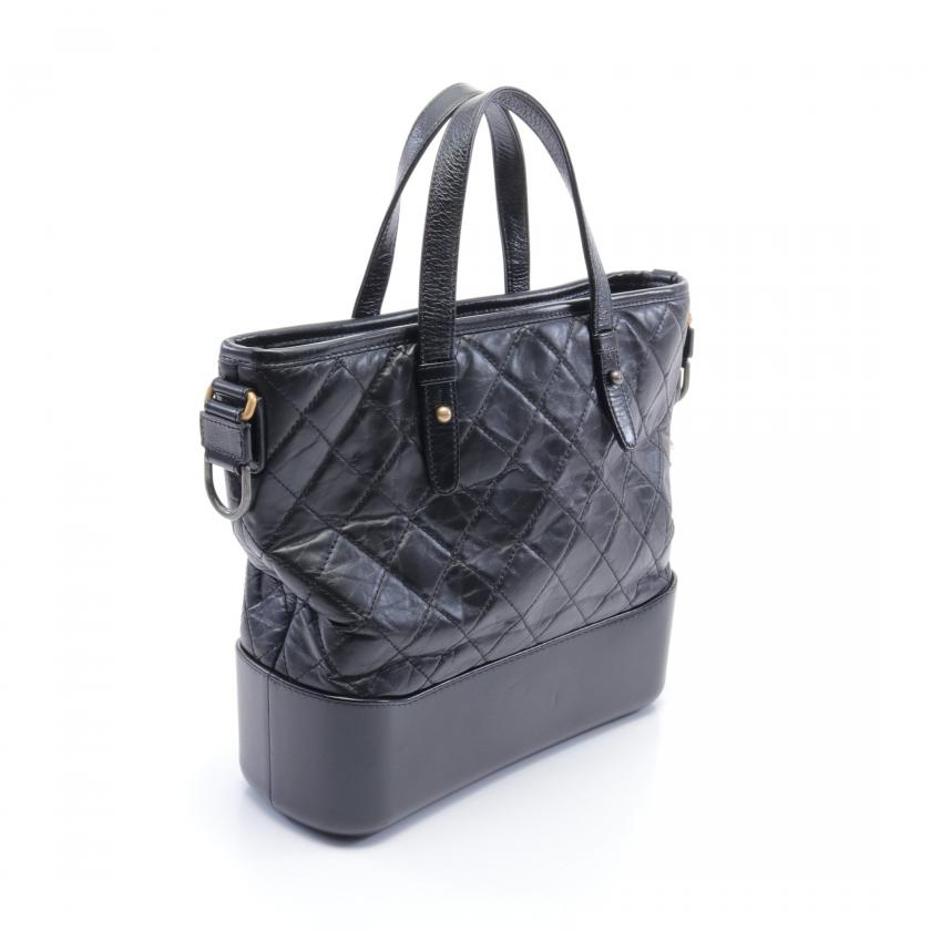 Chanel Gabriel De Chanel Handbag Leather Black Combination Metal Fittings 2way 887124 - Condition B
