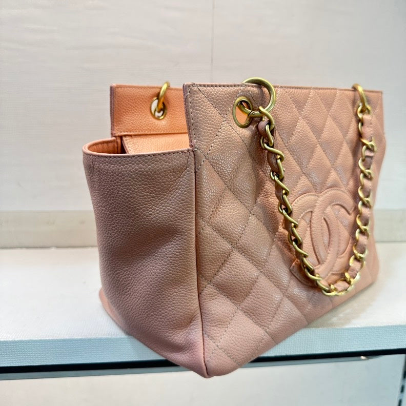 Chanel Caviar Leather Chain Tote Bag 129607