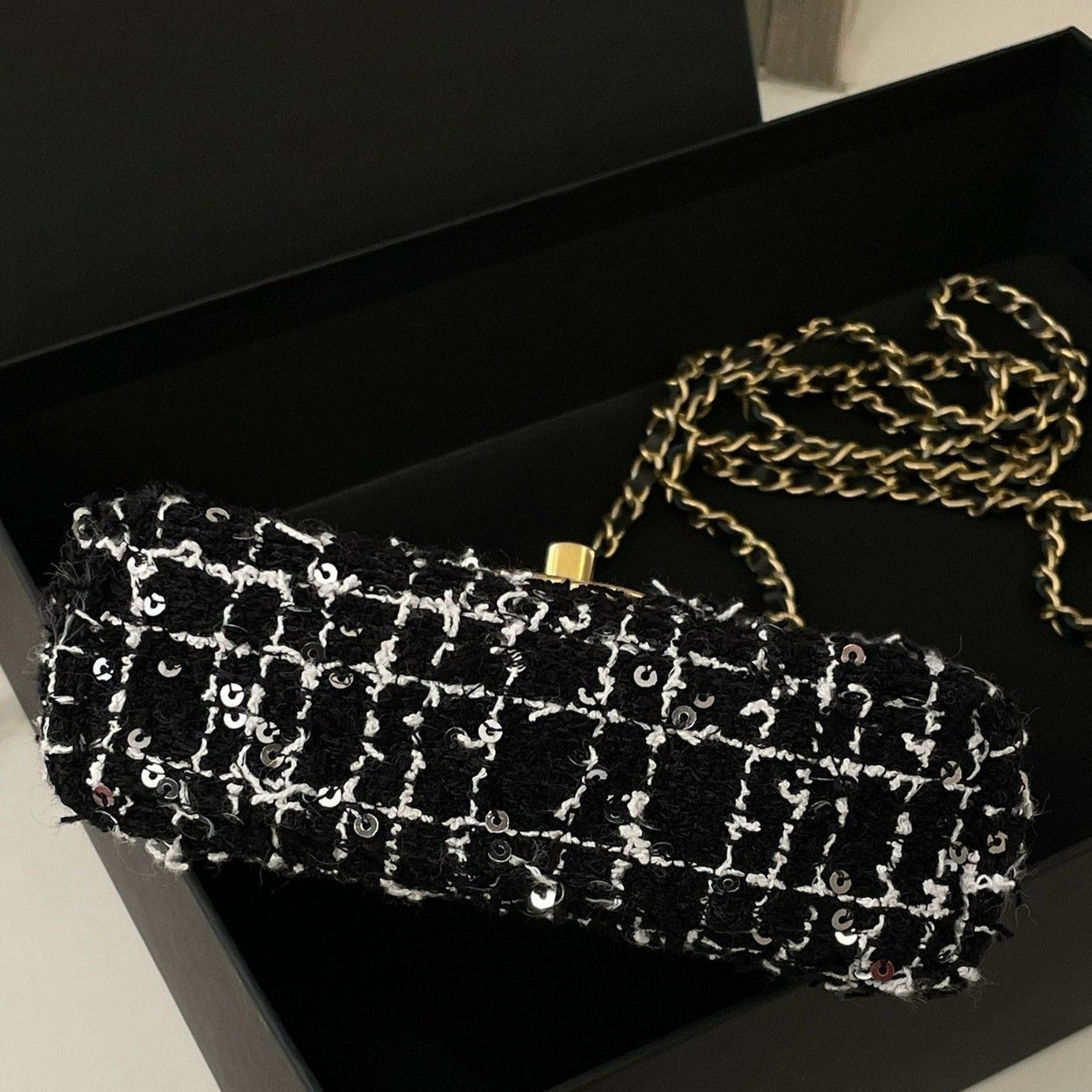 Brand New Chanel 24P Tweed Mini Kelly Nano Microchip