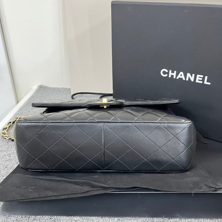 Chanel CF Jumbo Single Flap Lambskin Leather Serial No.12 with Dustbag&Box
