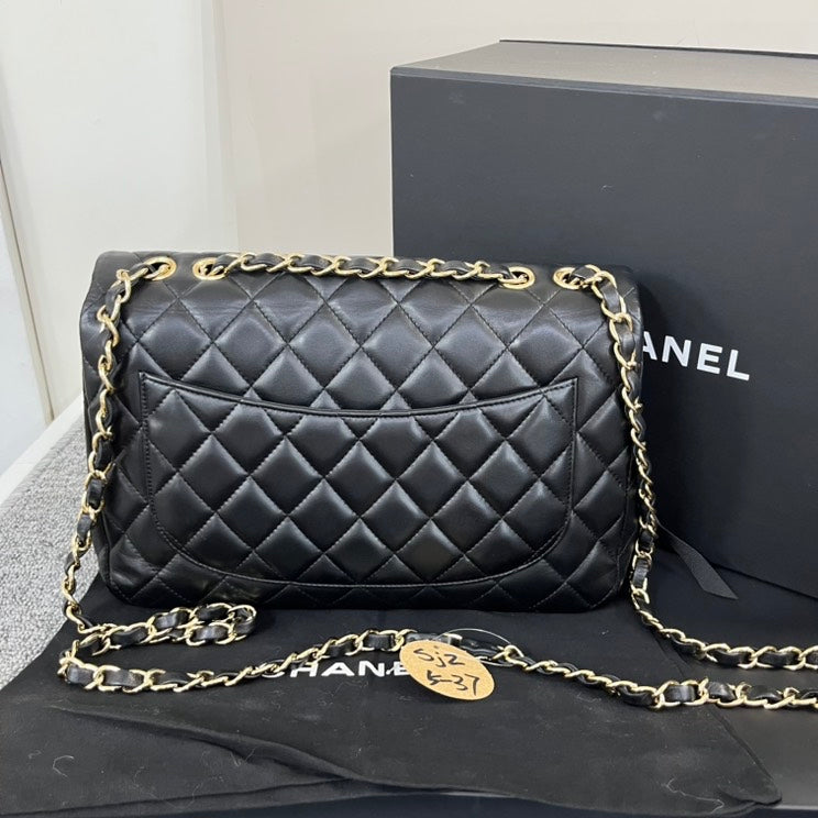 Chanel CF Jumbo Single Flap Lambskin Leather Serial No.12 with Dustbag&Box