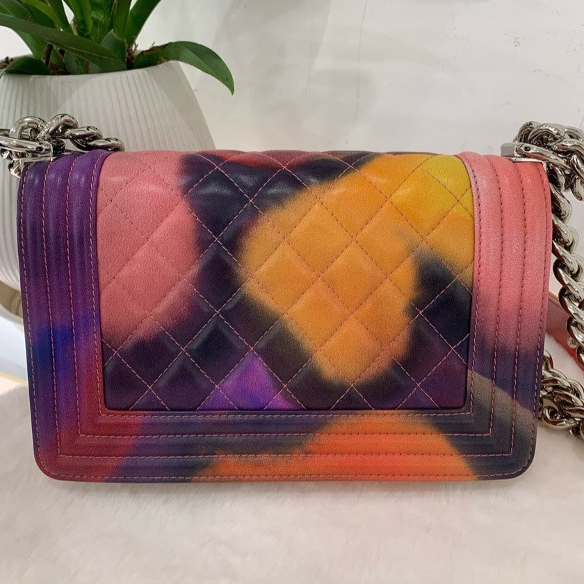 (Full-Set) Chanel 2015 Year Limited Edition Inkjet Flower Print Leboy Shoulder Bag