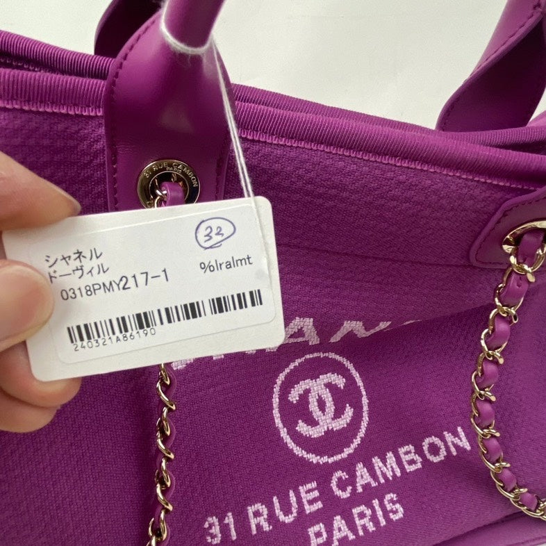 Chanel Deauville 2way Tote Bag IC Chipped 6190 32