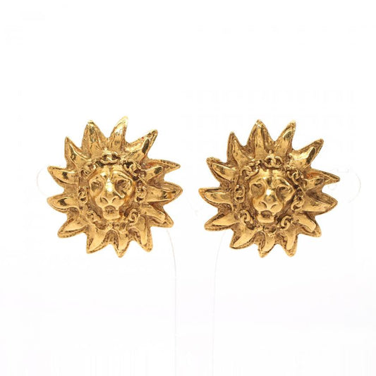 Chanel Earrings Lion Motif GP Gold 897591 - Condition B