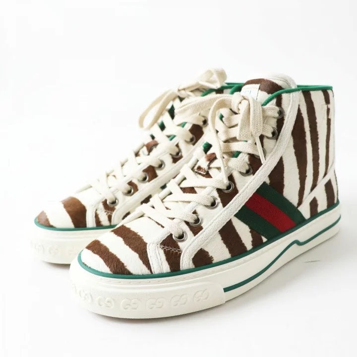 GUCCI Zebra Print Sneaker Brown Animal Print Shoes