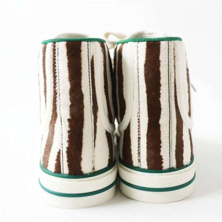 GUCCI Zebra Print Sneaker Brown Animal Print Shoes