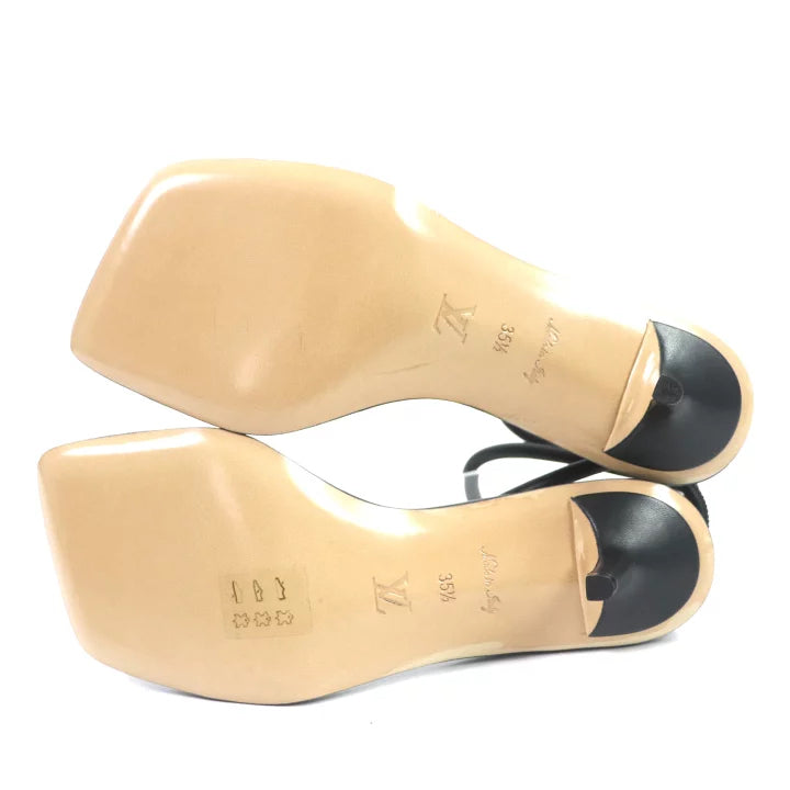Louis Vuitton Sandals 5628 Black Designer Shoes Size 35.5