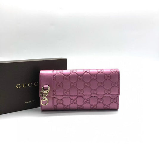 Gucci Pink Embossed Leather Wallet