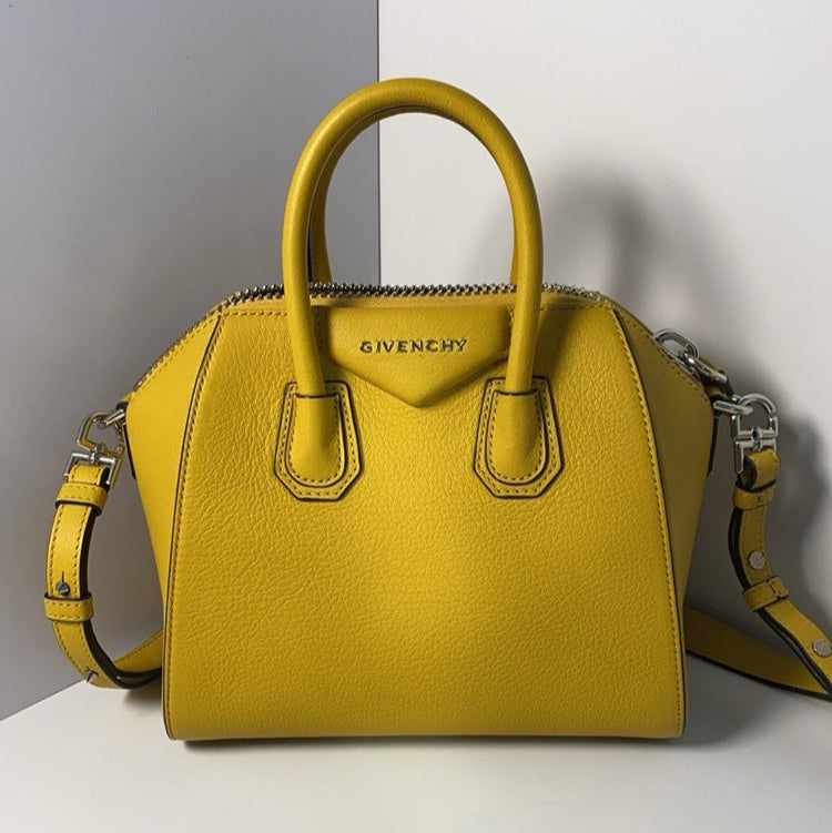 Givenchy Antigona Yellow Leather Mini Crossbody Bag