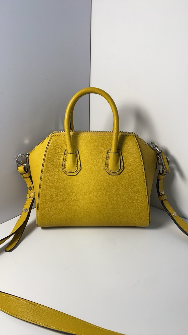 Givenchy Antigona Yellow Leather Mini Crossbody Bag
