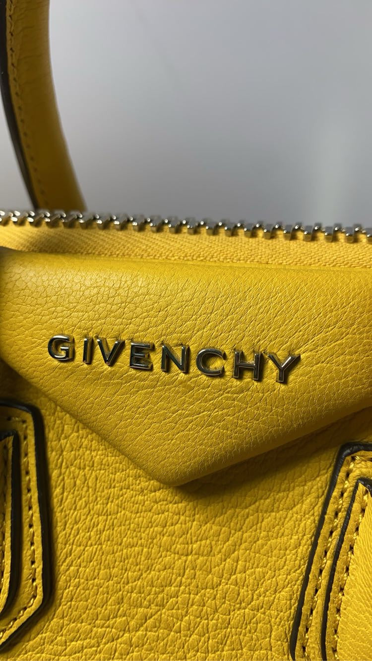 Givenchy Antigona Yellow Leather Mini Crossbody Bag
