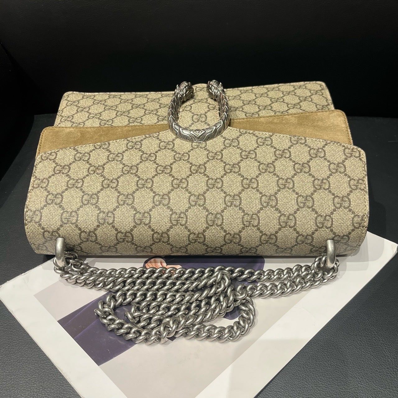 Gucci Dionysus Beige GG Supreme Canvas Shoulder Bag .xx
