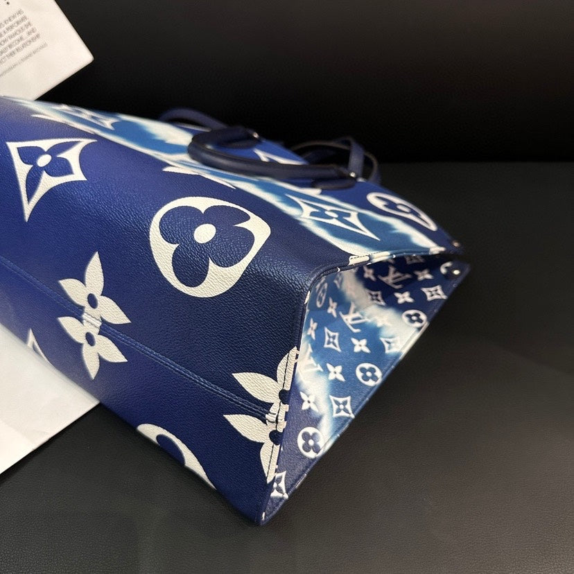 Louis Vuitton On The Go Blue Tote Bag