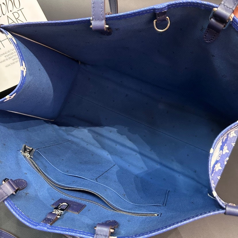 Louis Vuitton On The Go Blue Tote Bag