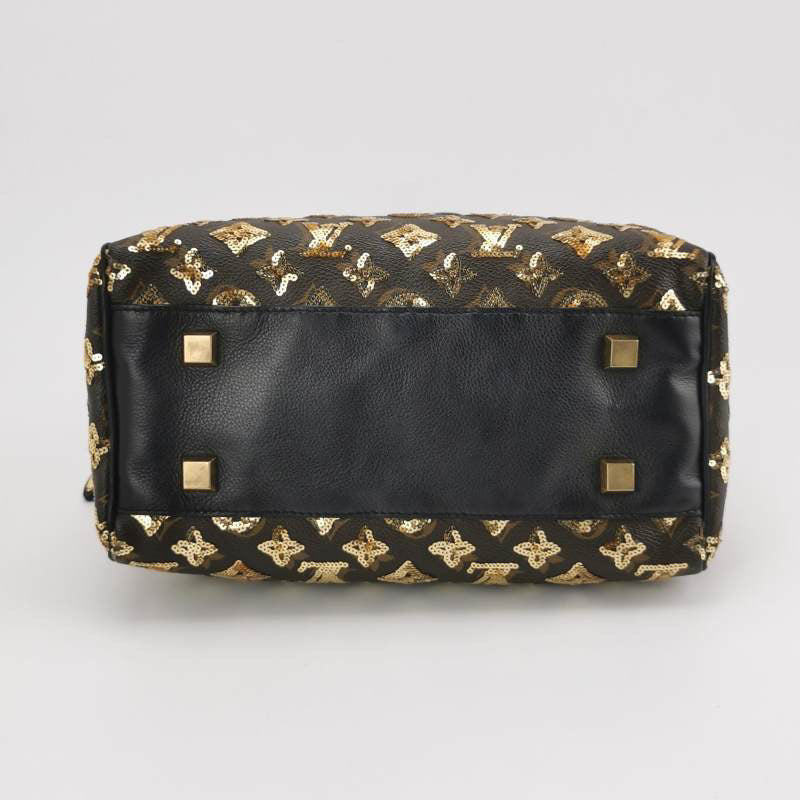 Louis Vuitton Speedy Bag Black Gold Handbag