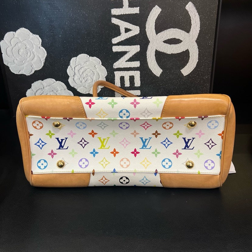 Louis Vuitton White Multicolor Monroe Handbag