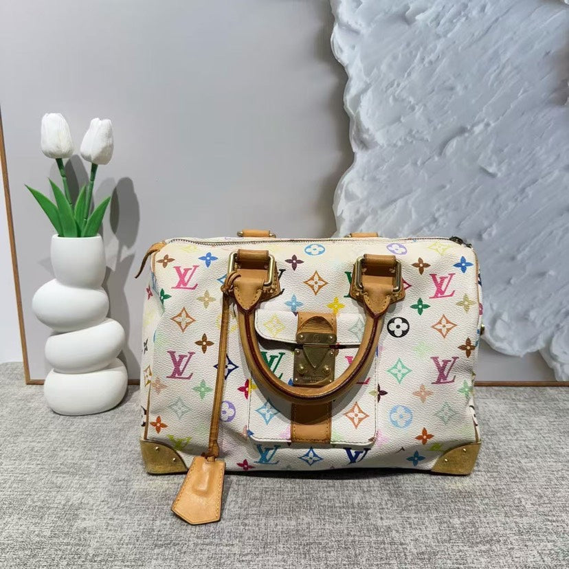 Louis Vuitton Speedy Multicolor White Bag