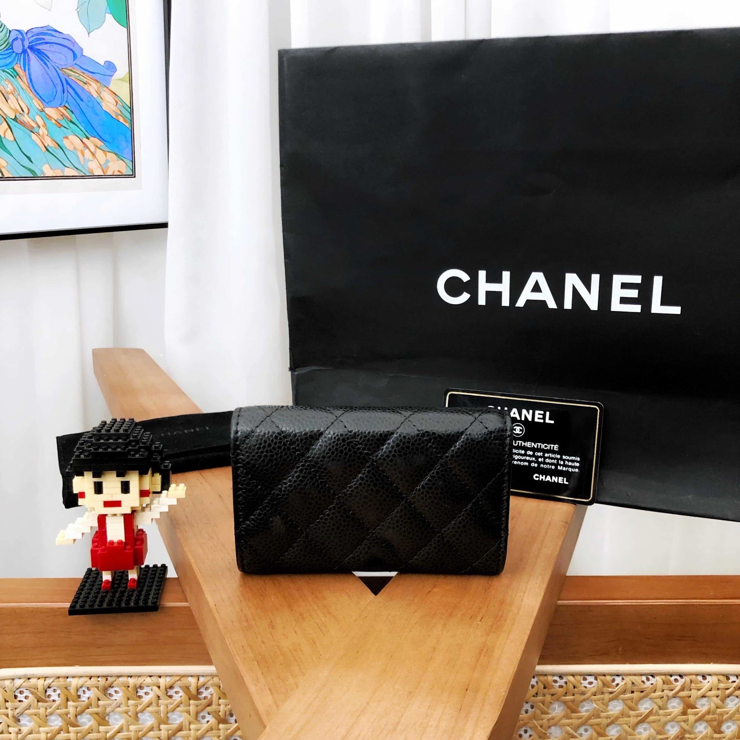 Chanel Caviar Leather Cardholder/Small Wallet Black Wallets 208