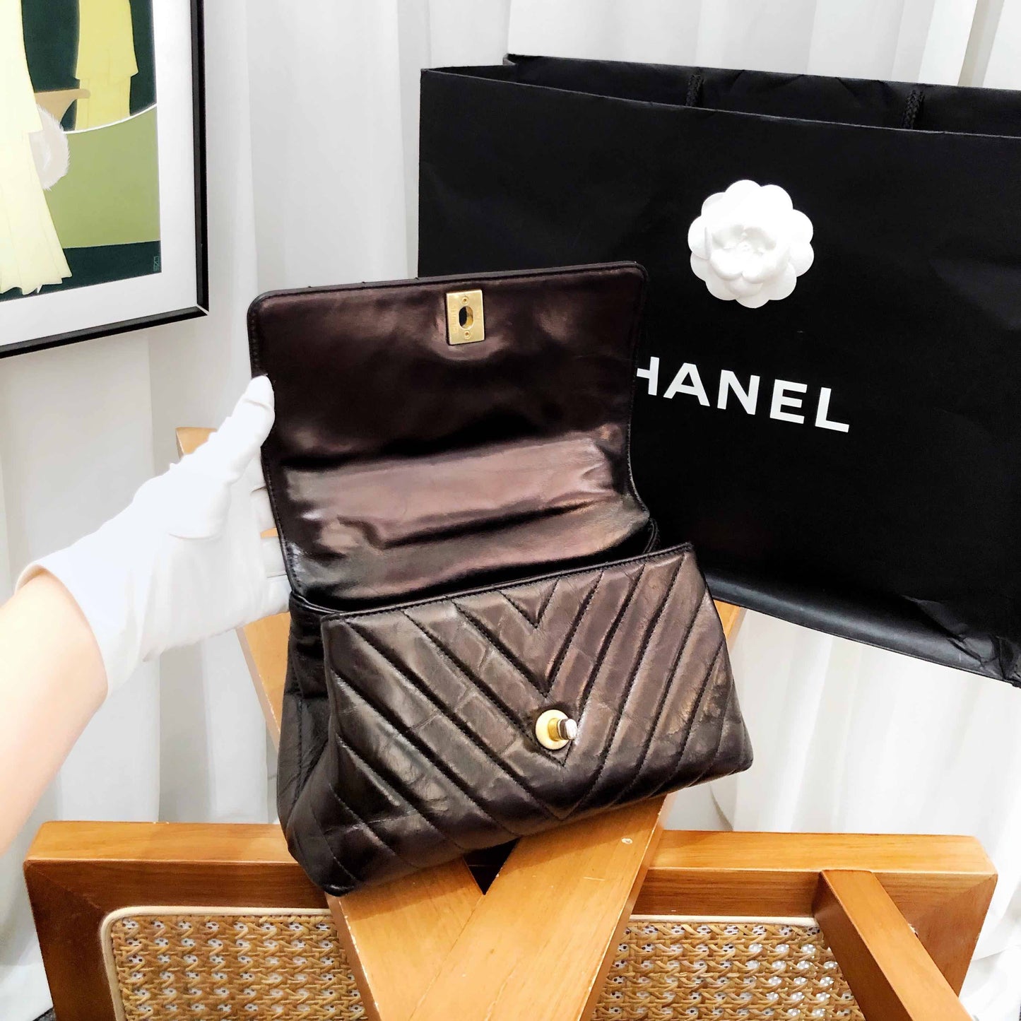 Chanel cocohandle small brown handbag 2017