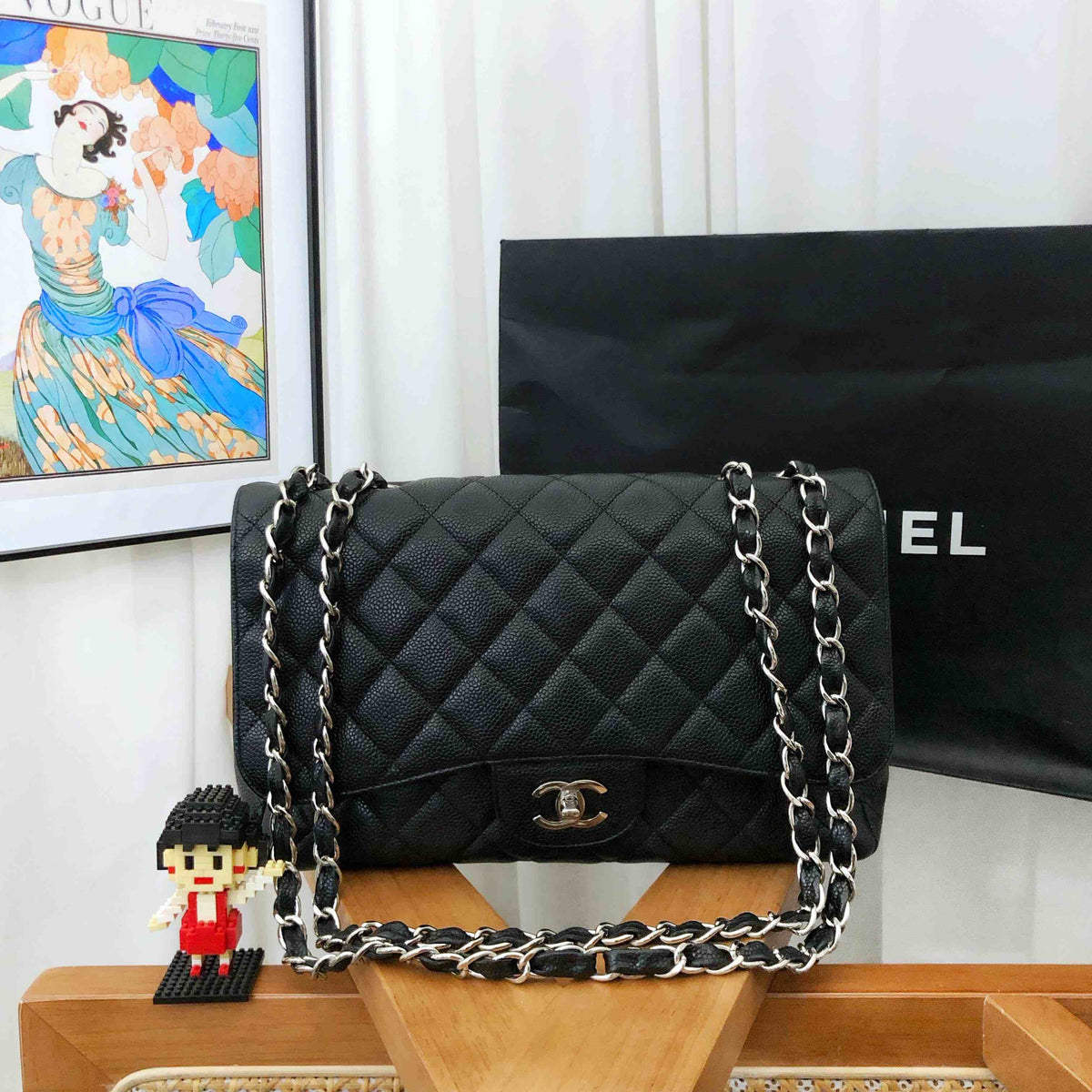 Chanel Jumbo Classic Flap Bag Black Quilted Leather