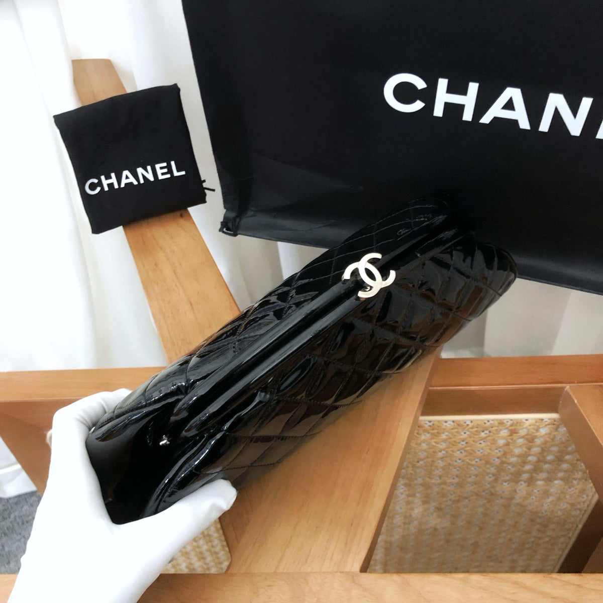 Chanel Quilted Black Clutch Bag  2011