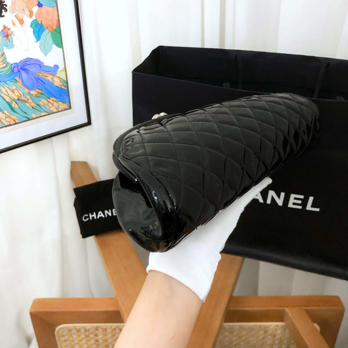 Chanel Quilted Black Clutch Bag  2011