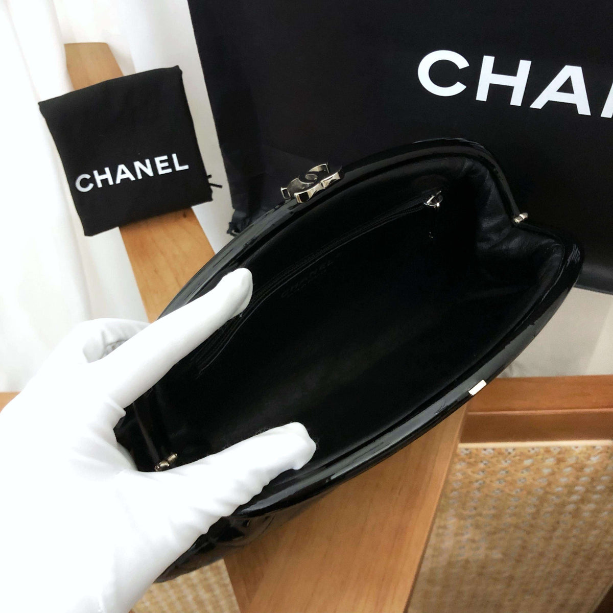 Chanel Quilted Black Clutch Bag  2011