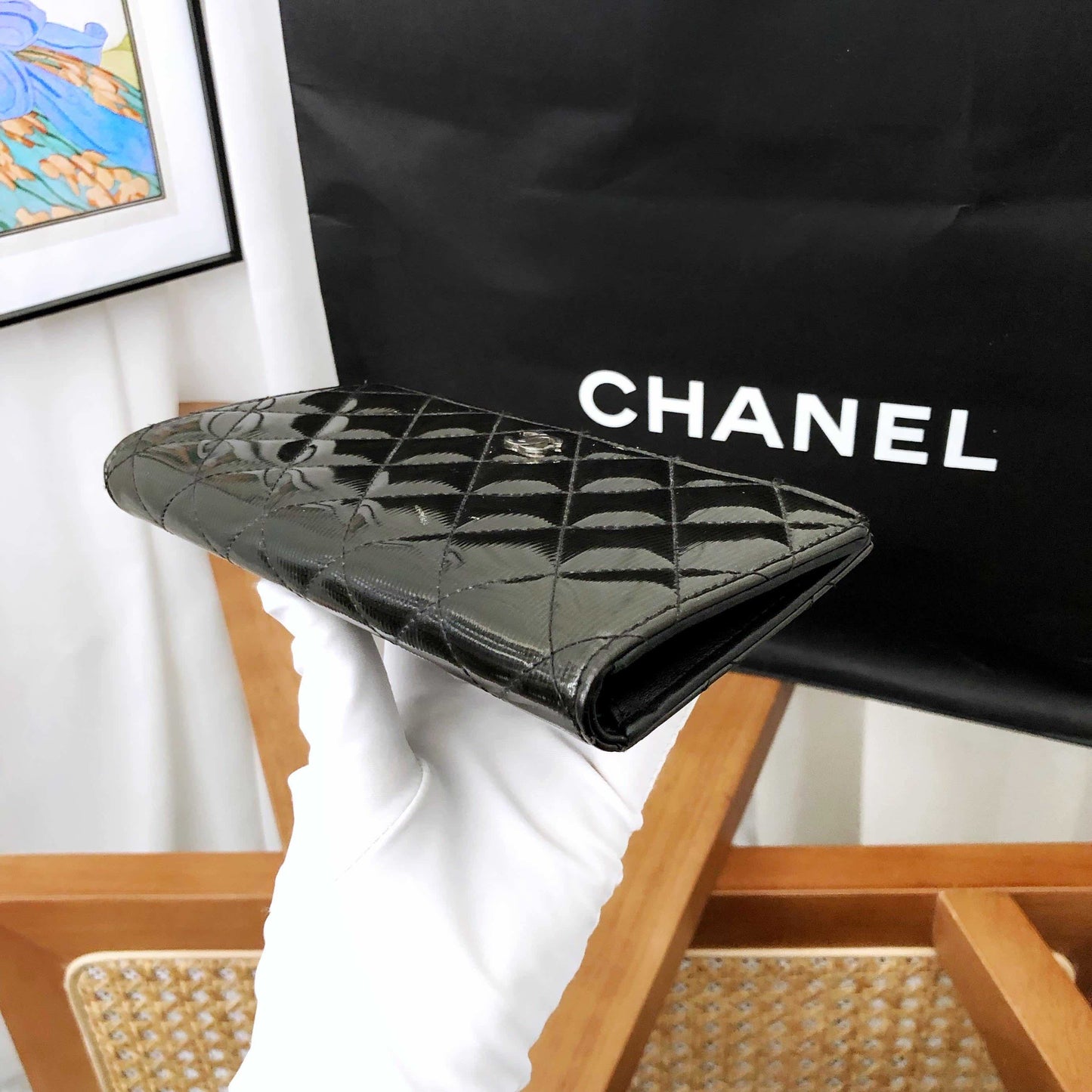 Chanel Quilted Black Wallet