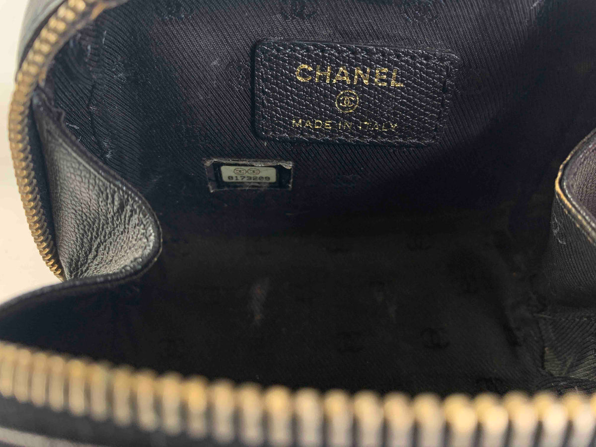 Chanel Pouch A-6951 Black Leather Clutch
