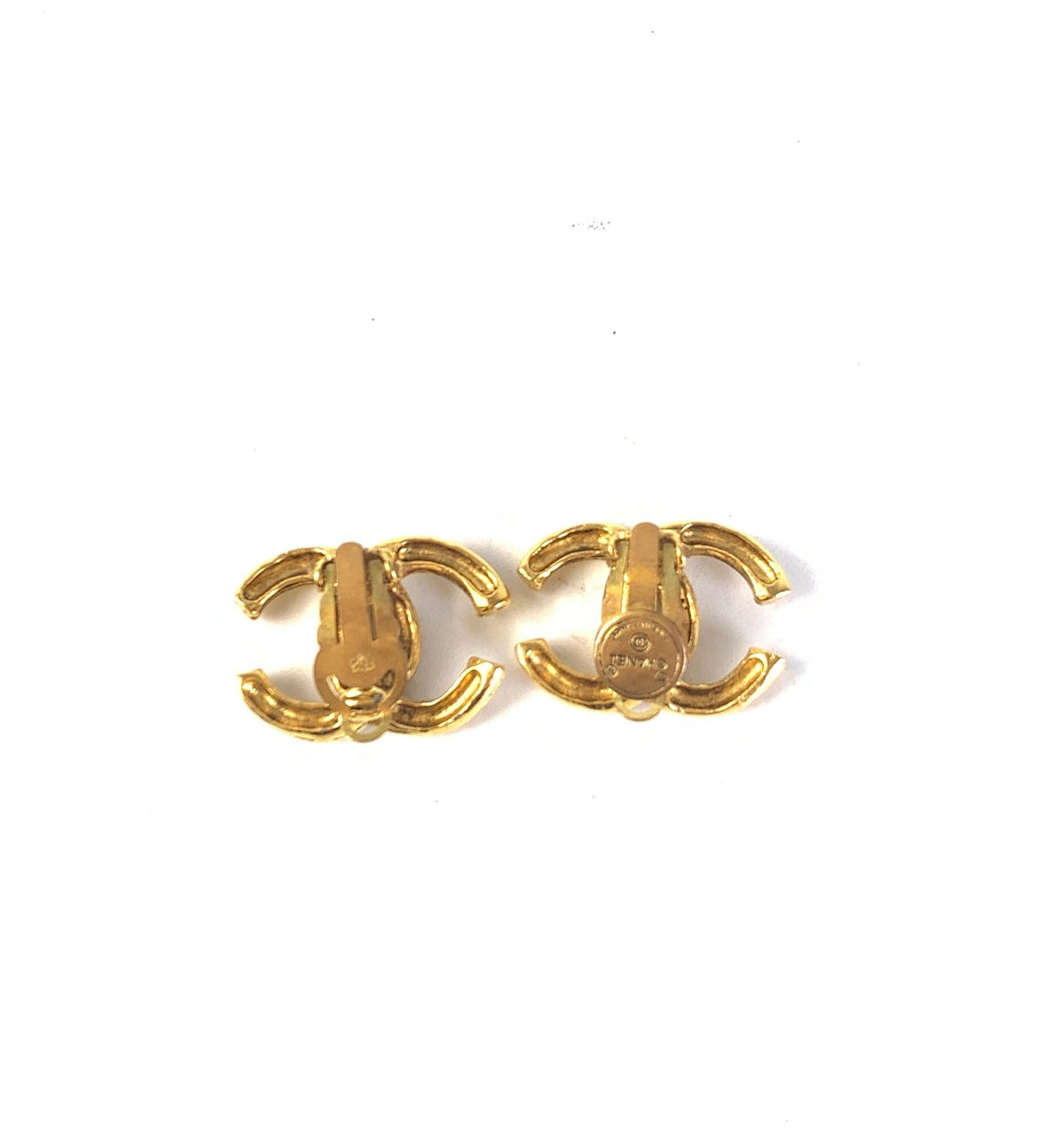 Chanel Textured Gold Earrings A6945