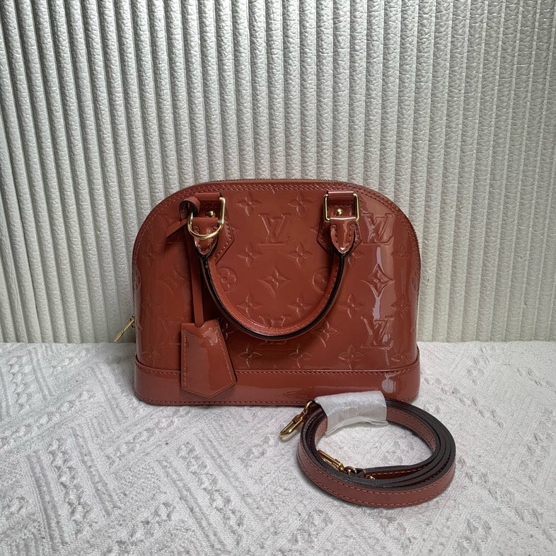Preloved Louis Vuitton Alma BB Bag Caramel Patent Leather