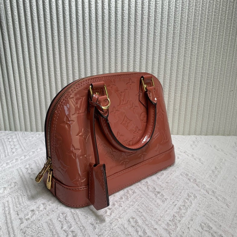 Preloved Louis Vuitton Alma BB Bag Caramel Patent Leather