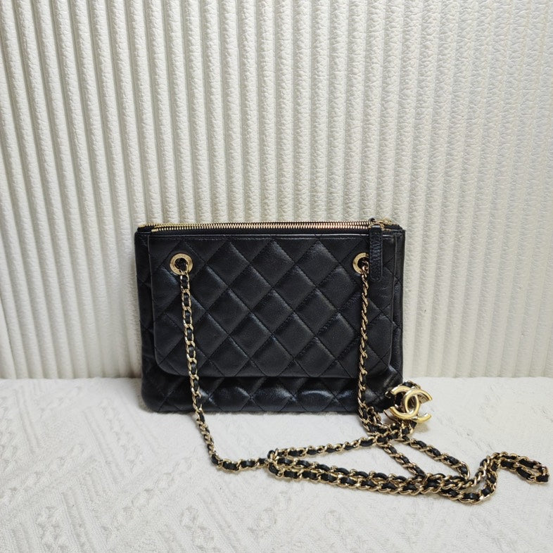 Chanel  Chanel 11947950 Black Quilted Shoulder Bag