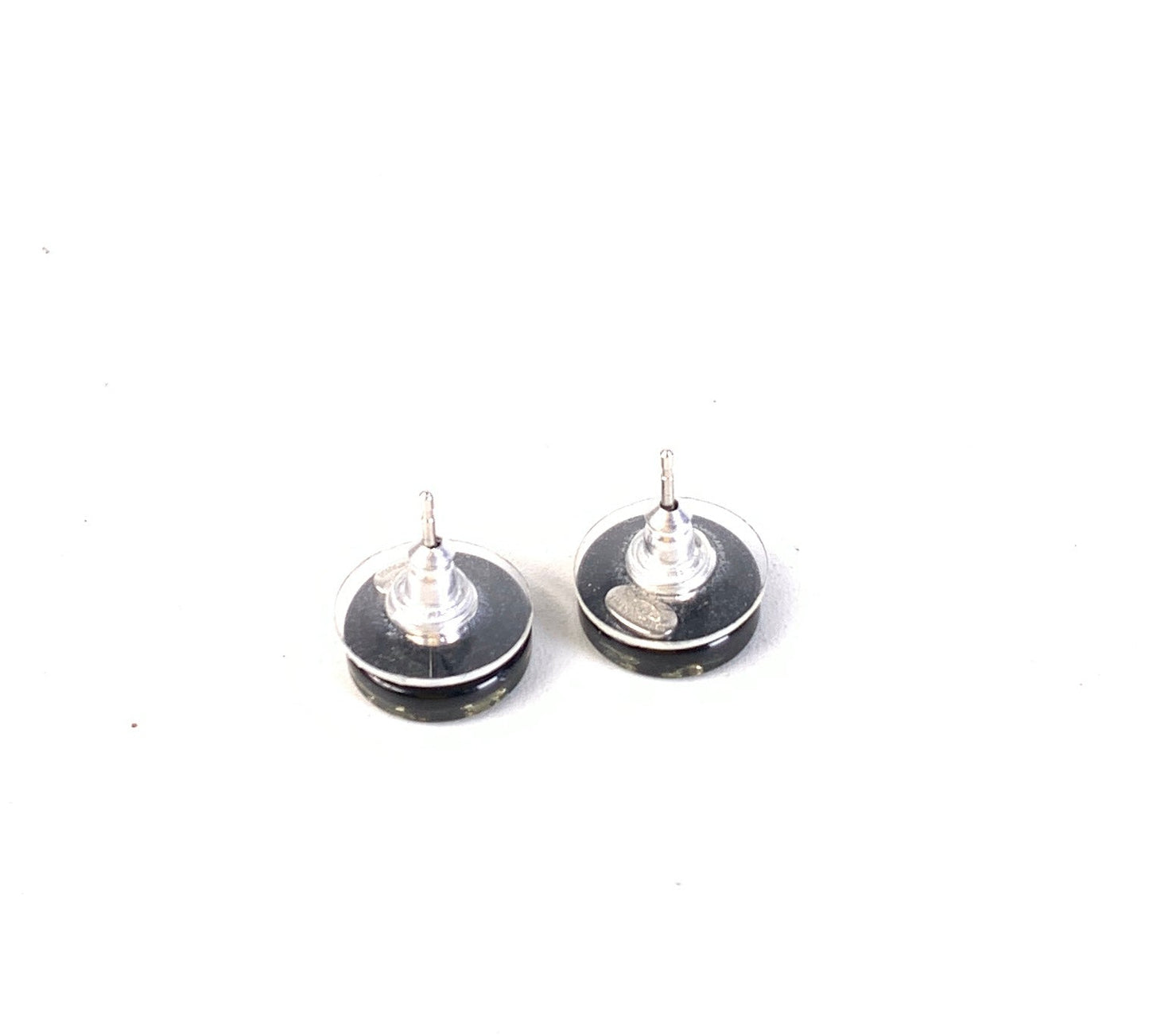 Chanel Earrings B-1957 Black Metal with Rhinestones