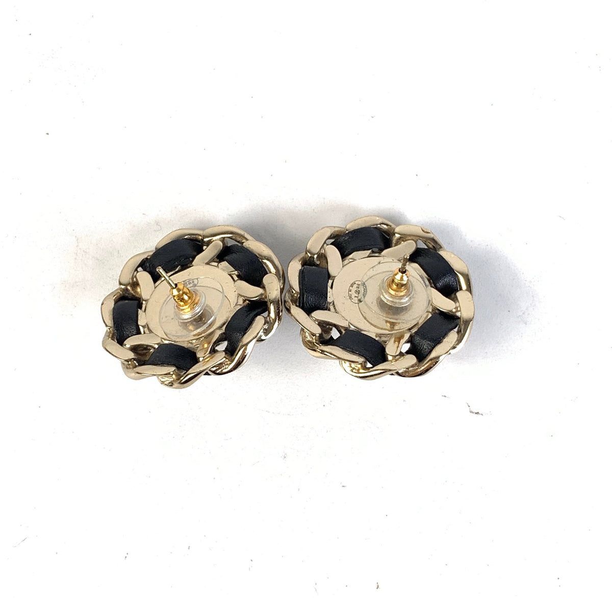 Chanel Vintage Black Gold Earrings B-1952
