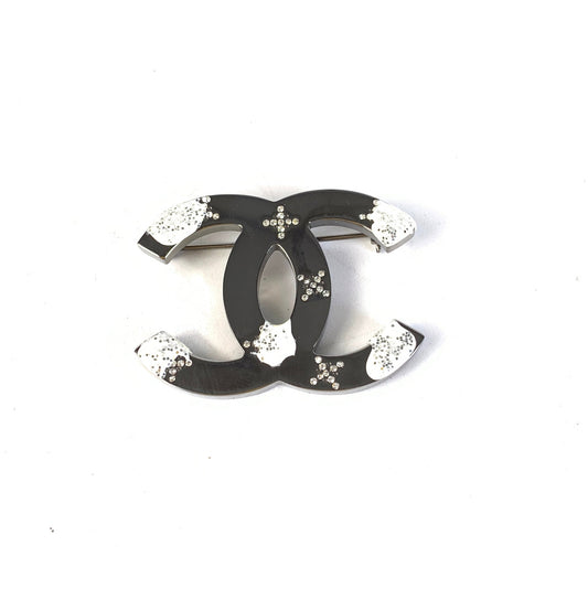 Chanel  Brooch B-1951 Black Silver Jewelry